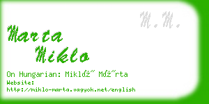 marta miklo business card